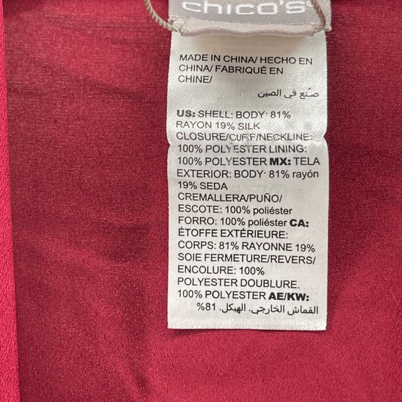 Chicos‎ Kimono Jacket L/XL Velvet Floral Anniversary Collection Silk Blend - Picture 9 of 14